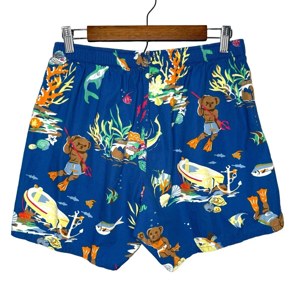 Polo Ralph Lauren Bear Sleepwear Shorts Men's Medium Beach Ocean Lounge